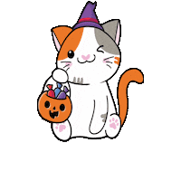 Trick-Or-Treat Cat Sticker by Petique, Inc.