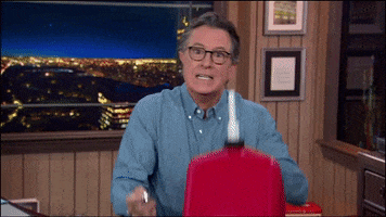 Stephen Colbert Gas Can GIF by The Late Show With Stephen Colbert