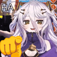 skafolx vtuber ha hah finger pointing GIF