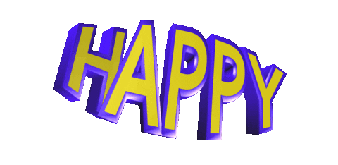 happy text Sticker