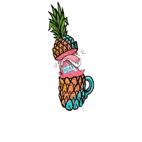 Pineapple Wave Sticker by Unity Coffee