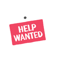 Digital art gif. Pink sign swings on a hook over a transparent background. One side says, “Help wanted.” The sign flips and reads, “Election workers needed in Wisconsin.”