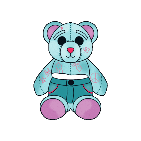 90S Bear Sticker by Easy Peasy Cutters