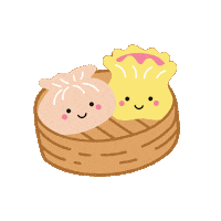 Dimsum Happy Eating Sticker by theweebean