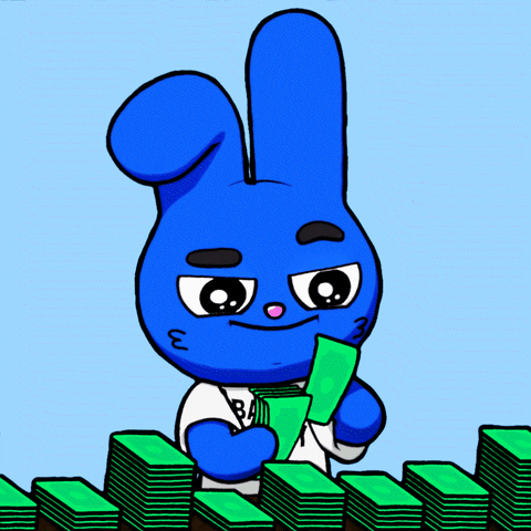 Basedbunny giphyupload money bunny coinbase GIF