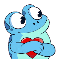 I Love You Hearts Sticker by Croakey