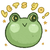 HelloCurlyTail green go move frog Sticker