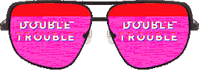 double trouble glitch Sticker by Equal Parts Studio