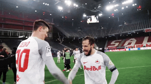 Champions League Hug GIF by FC Red Bull Salzburg