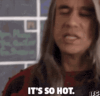 Sweating Fred Armisen GIF