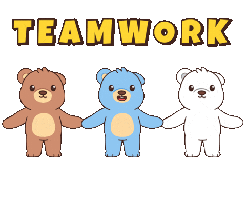 Work Together Teddy Bear Sticker by BEARISH