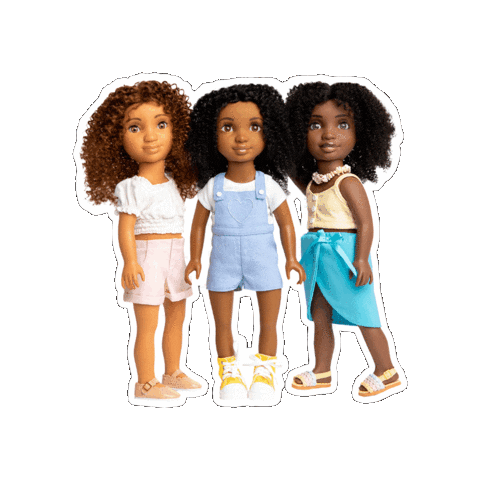 healthyrootsdolls giphygifmaker dolls naturalhair curlfriends Sticker