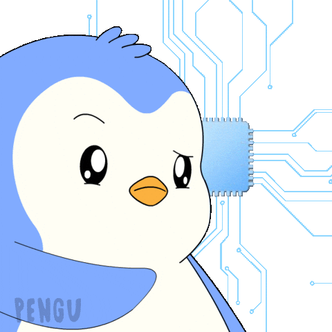 Think Artificial Intelligence Sticker by Pudgy Penguins