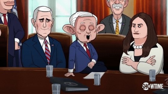 season 1 i heard hes got a gun GIF by Our Cartoon President