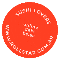 rollstar-sushi japanese sushi rollstar roll star Sticker