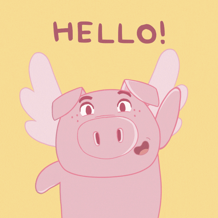 Flying Pig Hello GIF by PositivelyPigasus