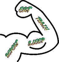 SportRoomas sleep eat train repeat Sticker