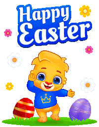Easter Eggs Flowers Sticker by Lucas and Friends by RV AppStudios
