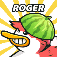 duckieland watermelon roger duckie duckienft Sticker