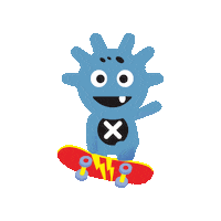 The_Mibblers animation character skateboard skating Sticker