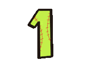 Softball Numbers Sticker