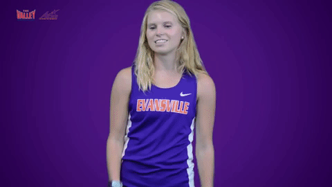 purple aces evansville GIF by Missouri Valley Conference