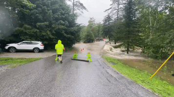 Roads Washed Out by Flooding in Southwestern Vermont