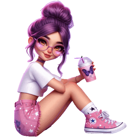 Girl Sitting Sticker