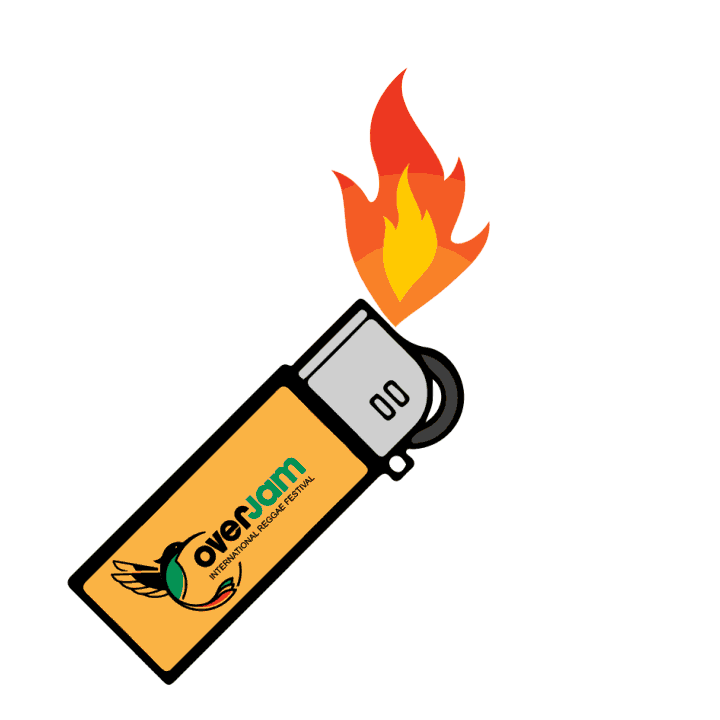 OverJam_Reggae_Festival giphyupload fire light reggae Sticker