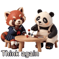 Think Again English Sticker by LazyingArt · Aya & Lala