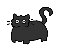 Black Cat Hello Sticker by TeaBag
