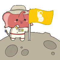 untamedelephants cute animals space flag Sticker