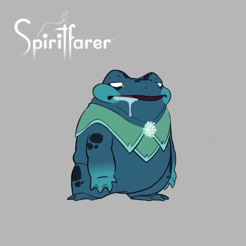 thunderlotusgames giphygifmaker sleepy frog spiritfarer GIF