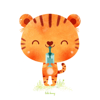 thirsty tiger GIF by Luli Bunny