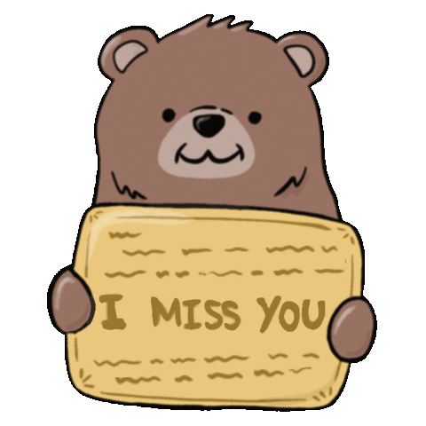 I Miss You Bear Sticker