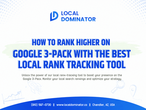 Localdominator giphyupload local seo performance tracker location-specific keyword monitoring ranking analytics for local businesses GIF