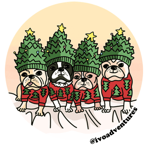 christmas puppy Sticker by Ivo Adventures