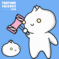 FortuneFriends_ food character asian bam GIF