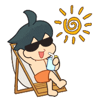 Beach Chilling Sticker by Kadokawa Gempak Starz