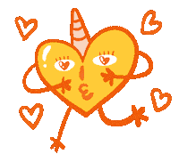 Orange Heart Sticker