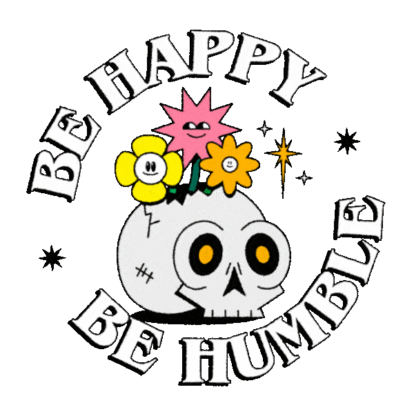 Happy Be Kind Sticker by Paula Baines