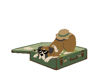 dog vacation STICKER by Olivia Huynh