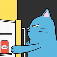 Hungry Blue Cat GIF