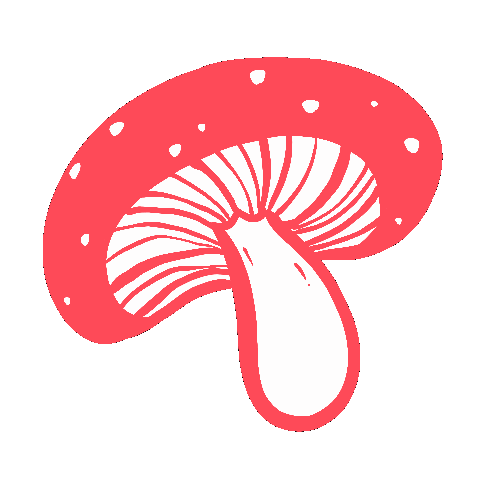 GarringtonIllu red mushroom woodland toadstool Sticker