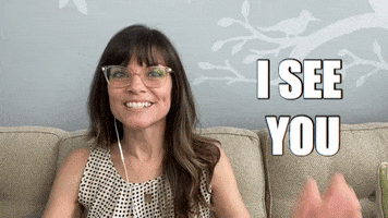 YourHappyWorkplace watching i see you look at me stalking GIF