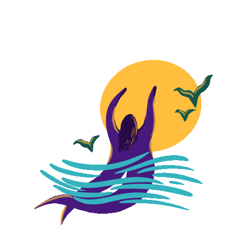 Sonaksha giphyupload illustration sun swimming Sticker