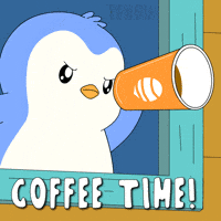 Good Morning Coffee GIF by Pudgy Penguins