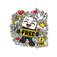 Happy Freedom Sticker by ZTIKIX