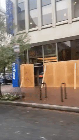 Businesses Boarded Up in Washington Ahead of Election Day