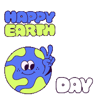 Happy Planet Earth Sticker by Mat Voyce